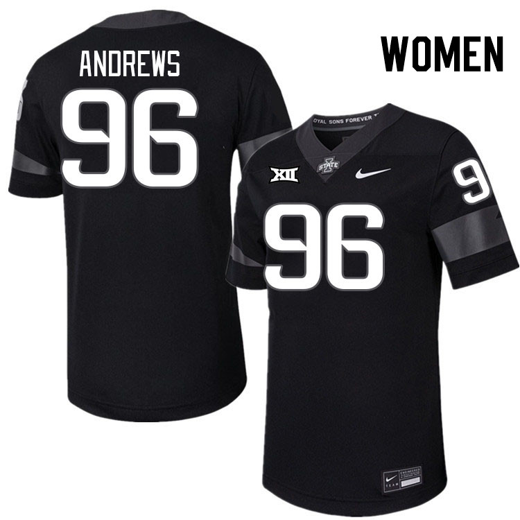 Women #96 Chet Andrews Iowa State Cyclones College Football Jerseys Stitched-Black